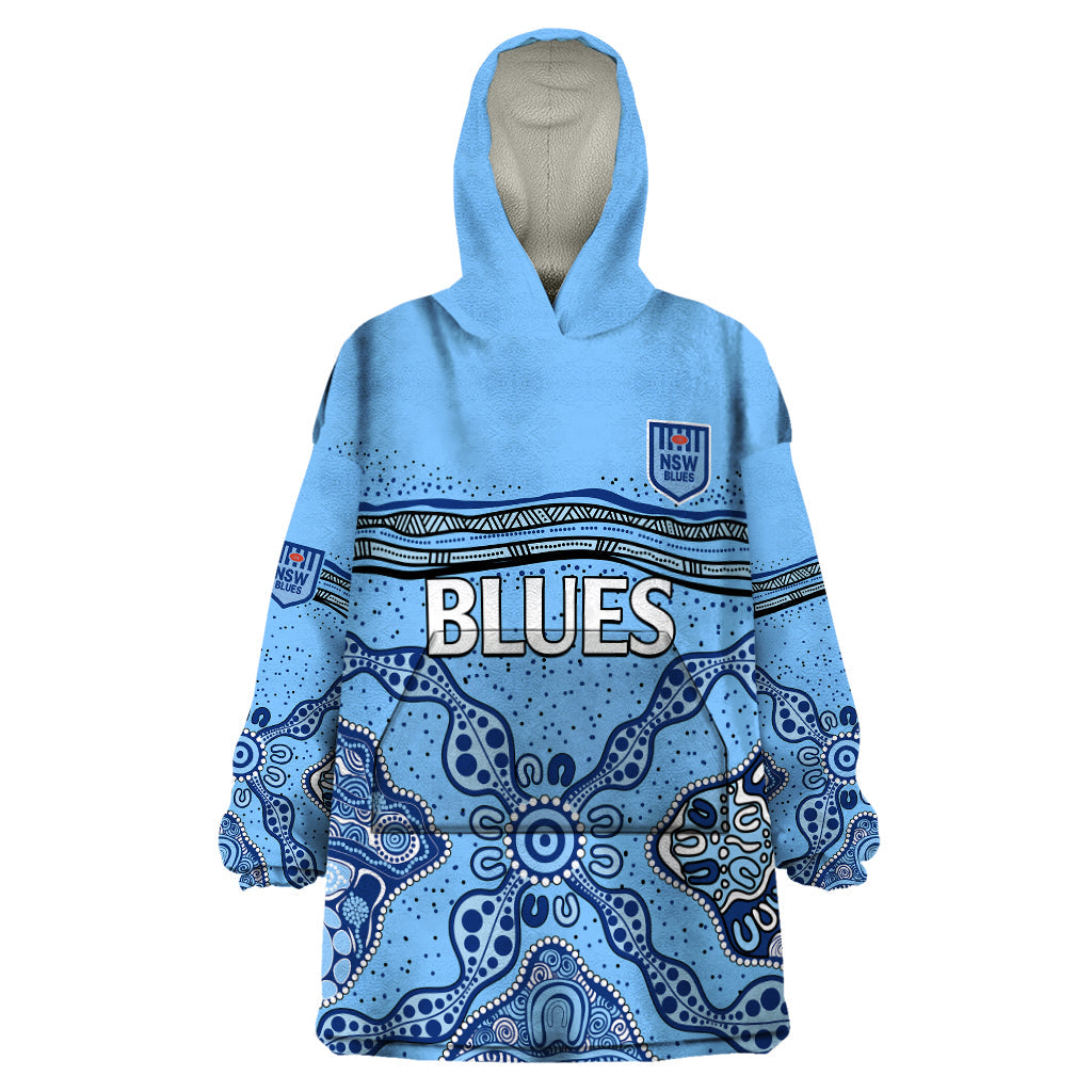 NSW Blues Rugby Wearable Blanket Hoodie New South Wales Aboriginal Origin - Vibe Hoodie Shop