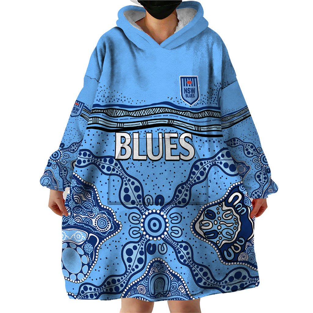 NSW Blues Rugby Wearable Blanket Hoodie New South Wales Aboriginal Origin - Vibe Hoodie Shop