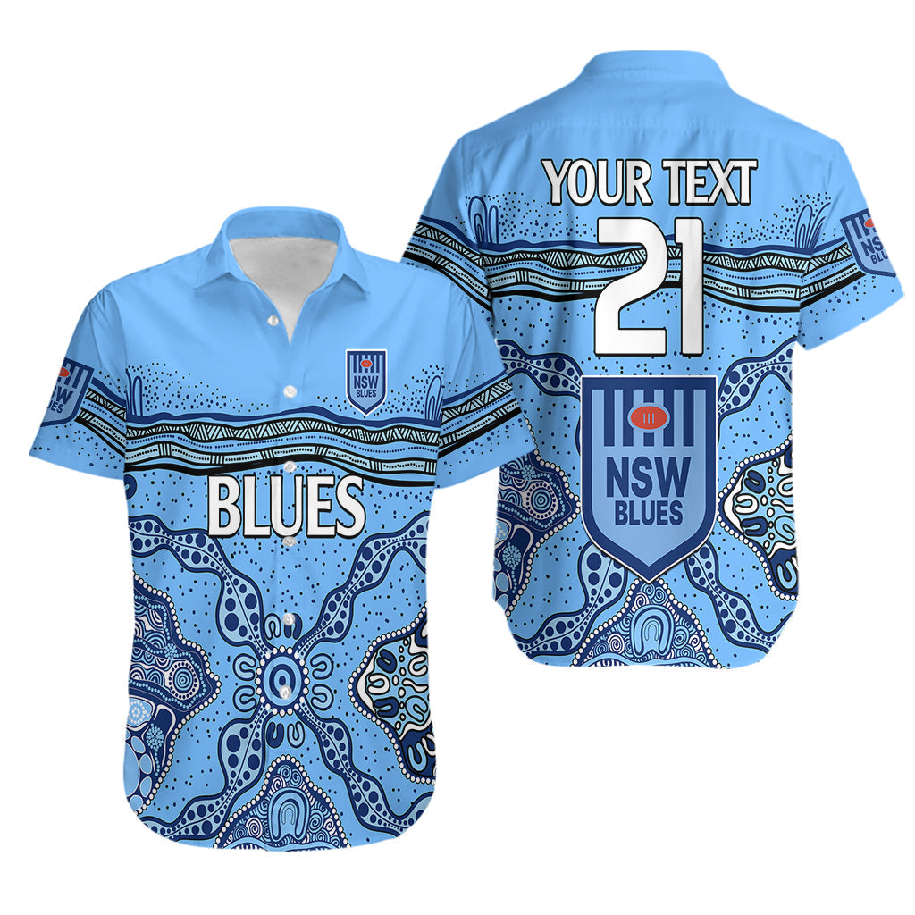 (Custom Text And Number) NSW Blues Rugby Hawaiian Shirt New South Wales Aboriginal Origin - Vibe Hoodie Shop