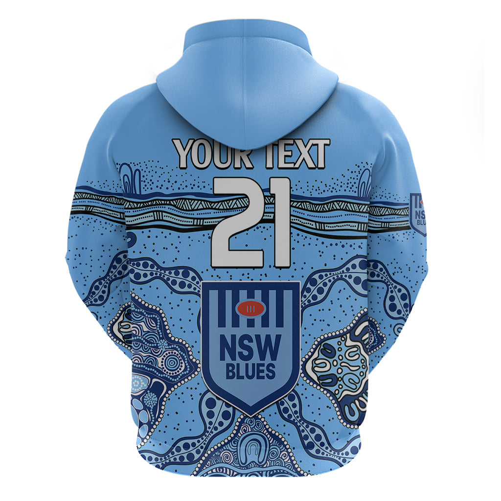 (Custom Text And Number) NSW Blues Rugby Hoodie New South Wales Aboriginal Origin LT9 - Vibe Hoodie Shop