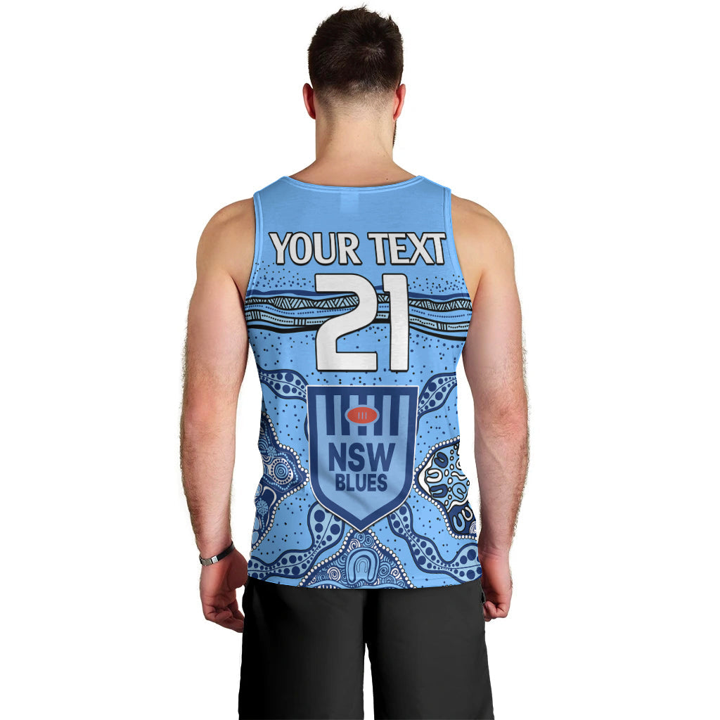 (Custom Text And Number) NSW Blues Rugby Men Tank Top New South Wales Aboriginal Origin - Vibe Hoodie Shop