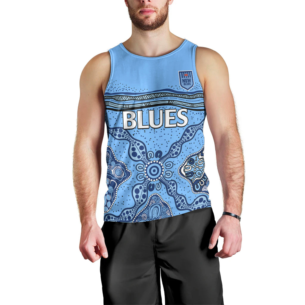 (Custom Text And Number) NSW Blues Rugby Men Tank Top New South Wales Aboriginal Origin - Vibe Hoodie Shop