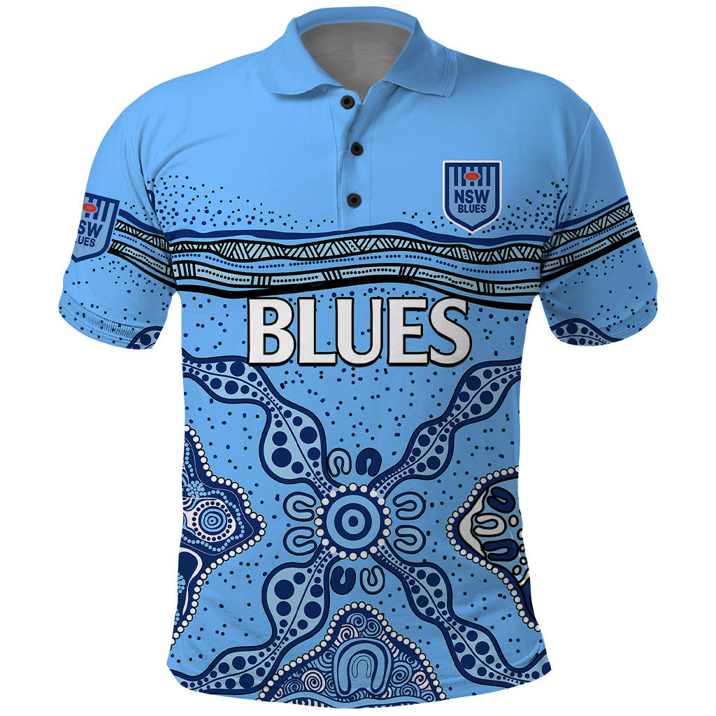 (Custom Text And Number) NSW Blues Rugby Polo Shirt New South Wales Aboriginal Origin LT9 - Vibe Hoodie Shop