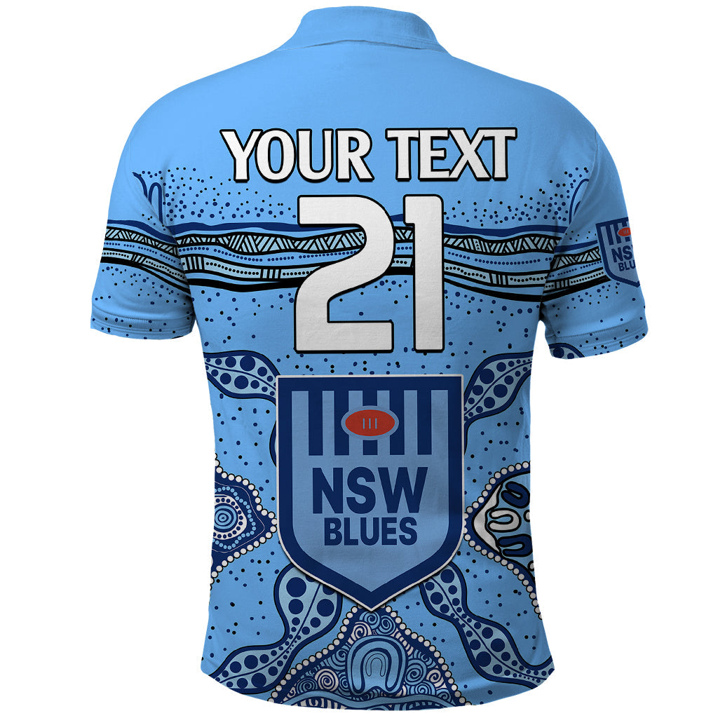 (Custom Text And Number) NSW Blues Rugby Polo Shirt New South Wales Aboriginal Origin LT9 - Vibe Hoodie Shop