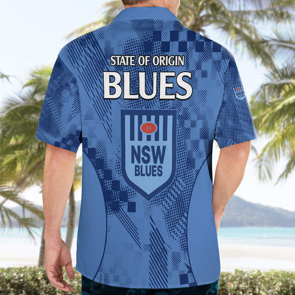 NSW Blues Rugby Hawaiian Shirt Origin New South Wales Sporty Style - Vibe Hoodie Shop