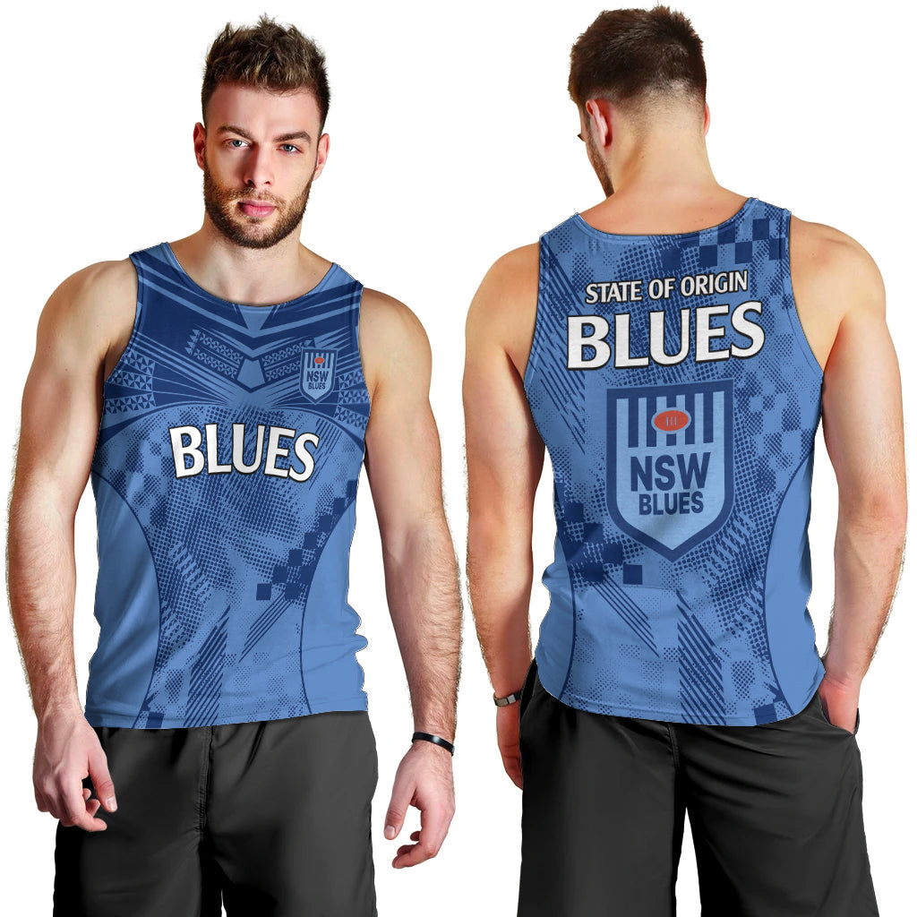 NSW Blues Rugby Men Tank Top Origin New South Wales Sporty Style - Vibe Hoodie Shop