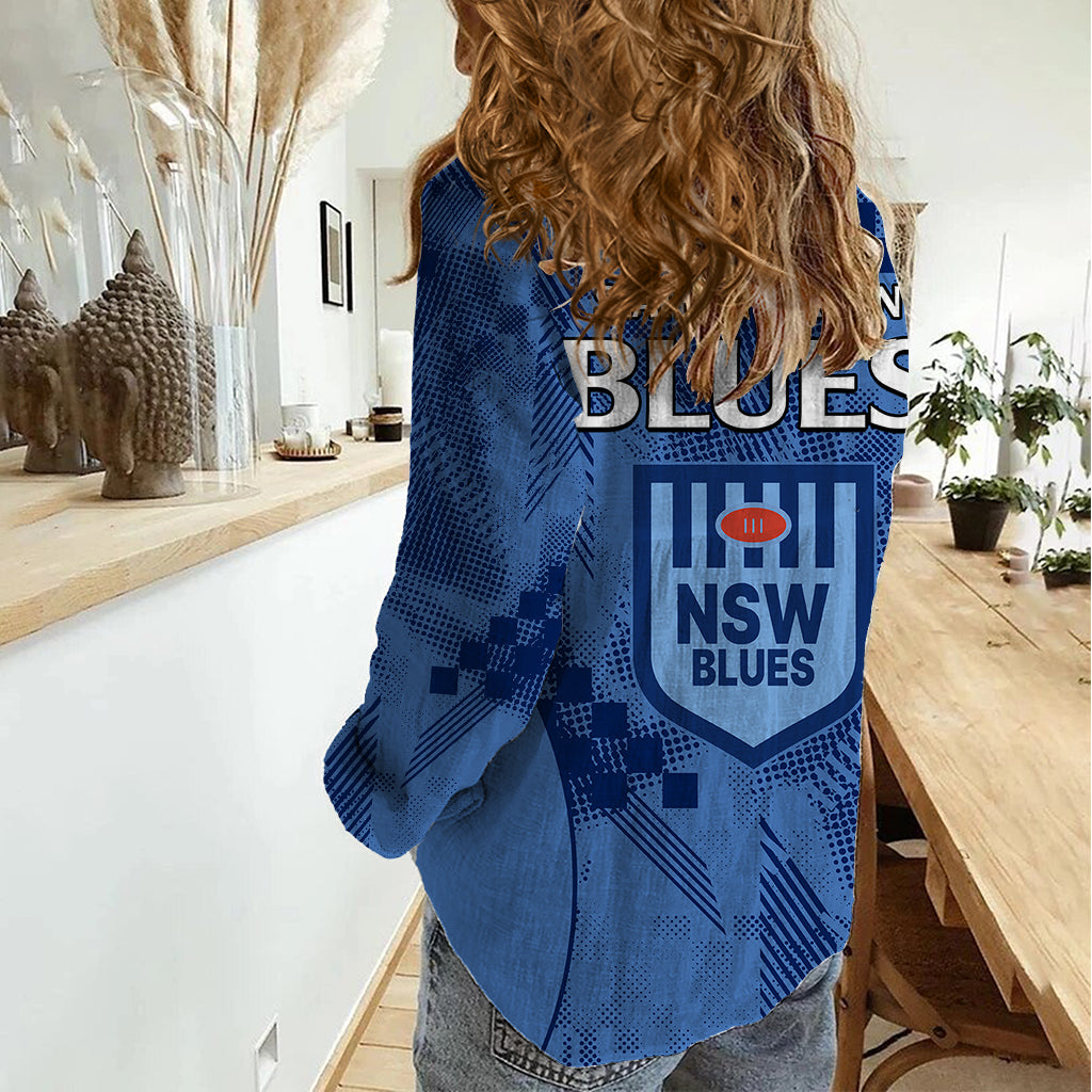 NSW Blues Rugby Women Casual Shirt Origin New South Wales Sporty Style - Vibe Hoodie Shop