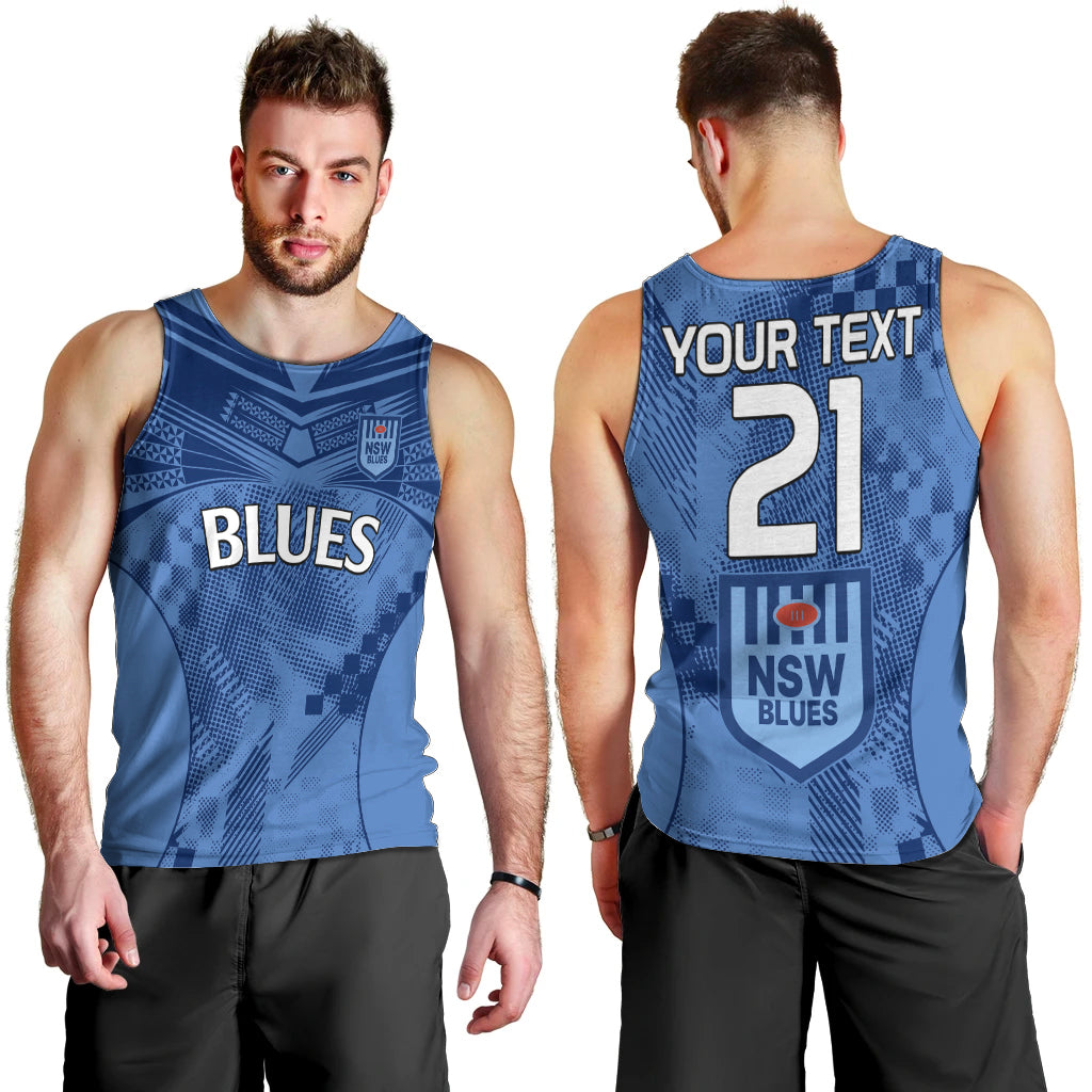 (Custom Text And Number) NSW Blues Rugby Men Tank Top Origin New South Wales Sporty Style - Vibe Hoodie Shop