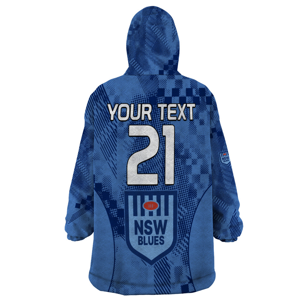 (Custom Text And Number) NSW Blues Rugby Wearable Blanket Hoodie Origin New South Wales Sporty Style - Vibe Hoodie Shop