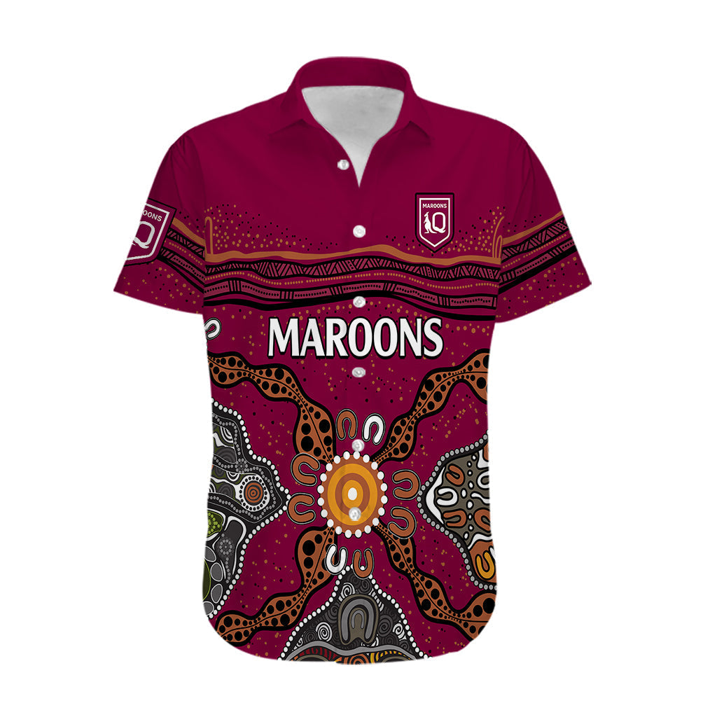 QLD Maroons Rugby Hawaiian Shirt Queensland Aboriginal Origin - Vibe Hoodie Shop