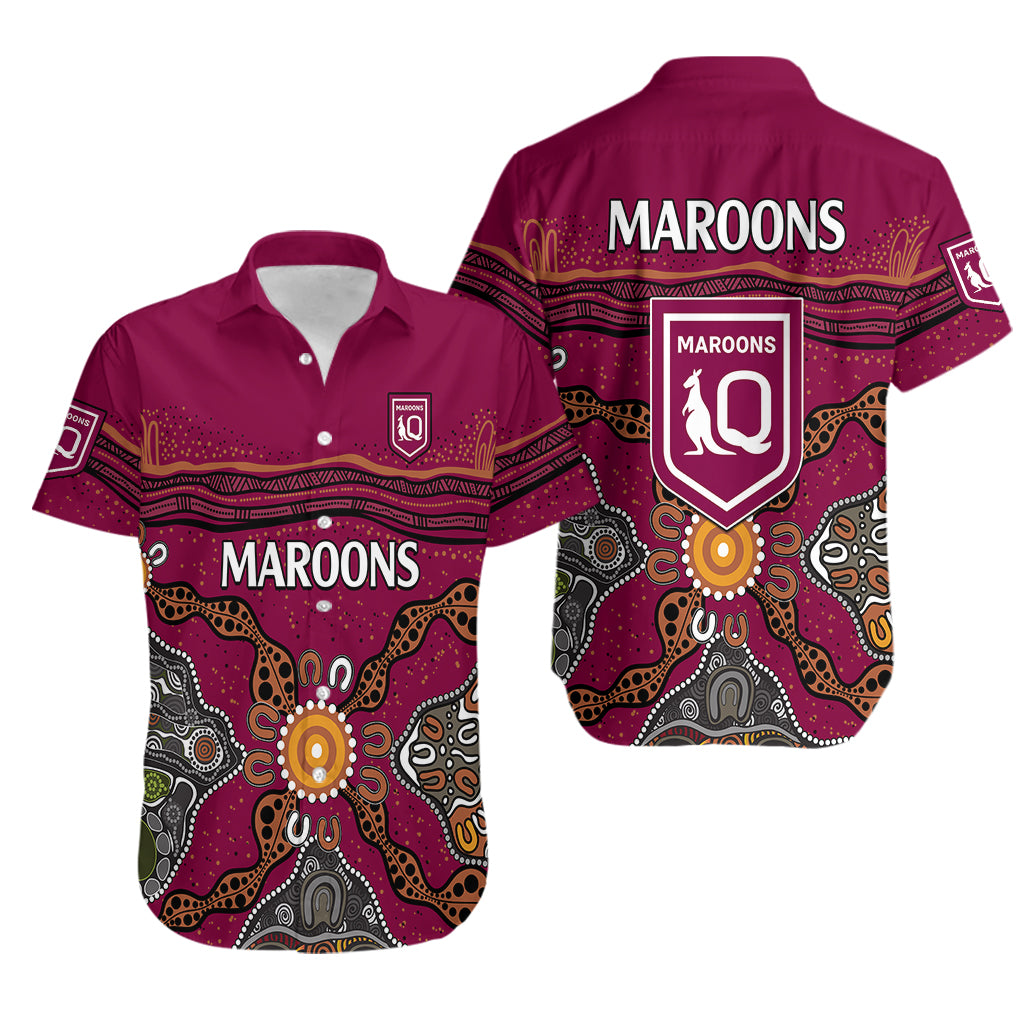 QLD Maroons Rugby Hawaiian Shirt Queensland Aboriginal Origin - Vibe Hoodie Shop