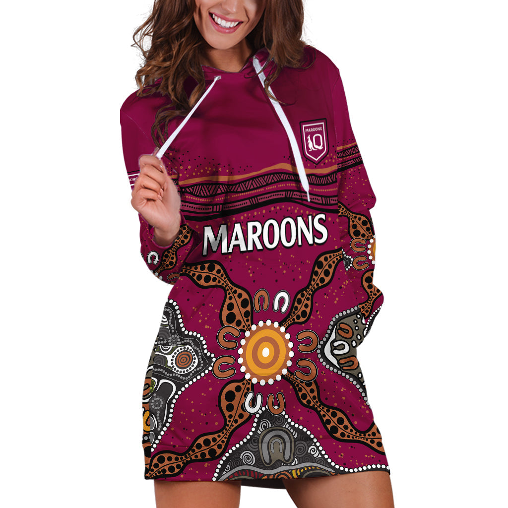QLD Maroons Rugby Hoodie Dress Queensland Aboriginal Origin - Vibe Hoodie Shop