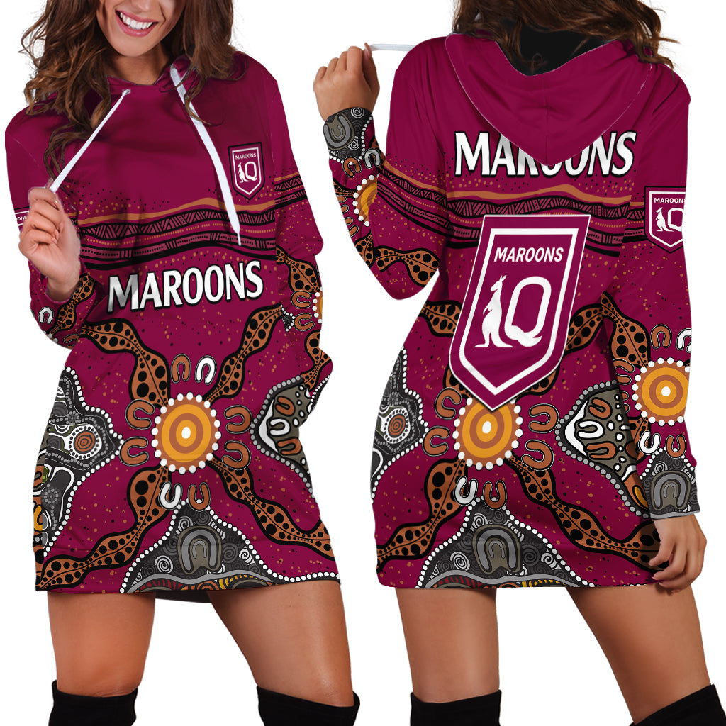 QLD Maroons Rugby Hoodie Dress Queensland Aboriginal Origin - Vibe Hoodie Shop