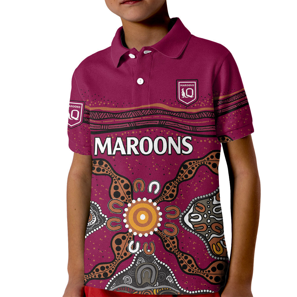QLD Maroons Rugby Kid Polo Shirt Queensland Aboriginal Origin - Vibe Hoodie Shop