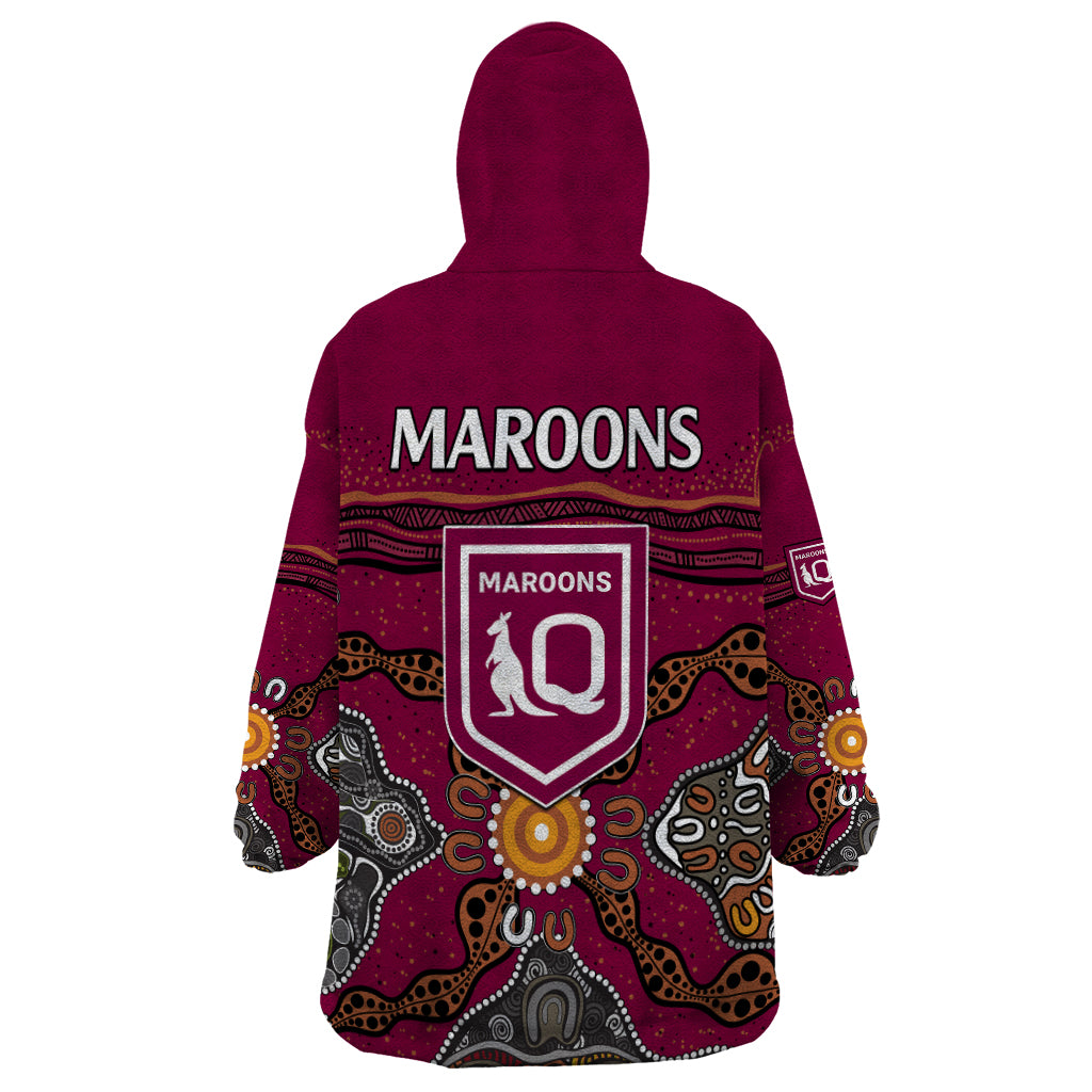 QLD Maroons Rugby Wearable Blanket Hoodie Queensland Aboriginal Origin - Vibe Hoodie Shop