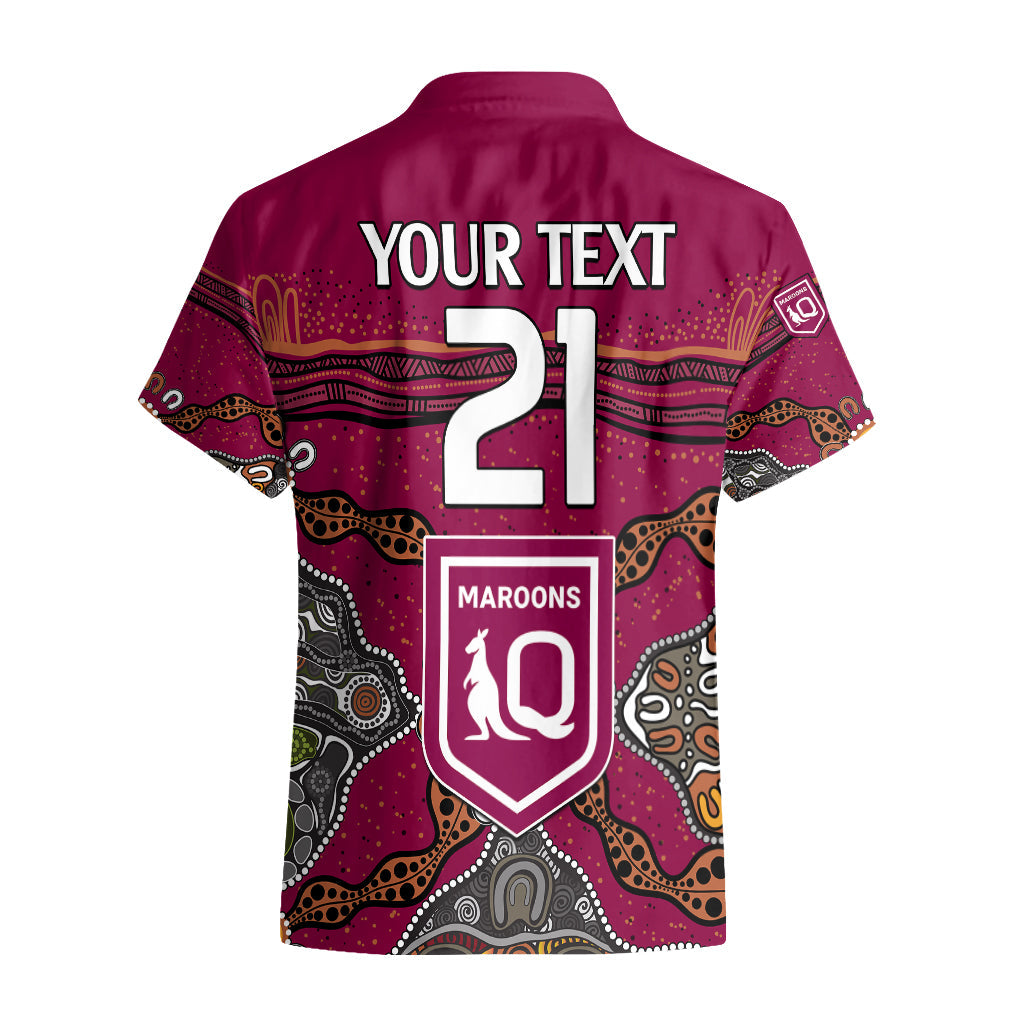 (Custom Text And Number) QLD Maroons Rugby Hawaiian Shirt Queensland Aboriginal Origin - Vibe Hoodie Shop