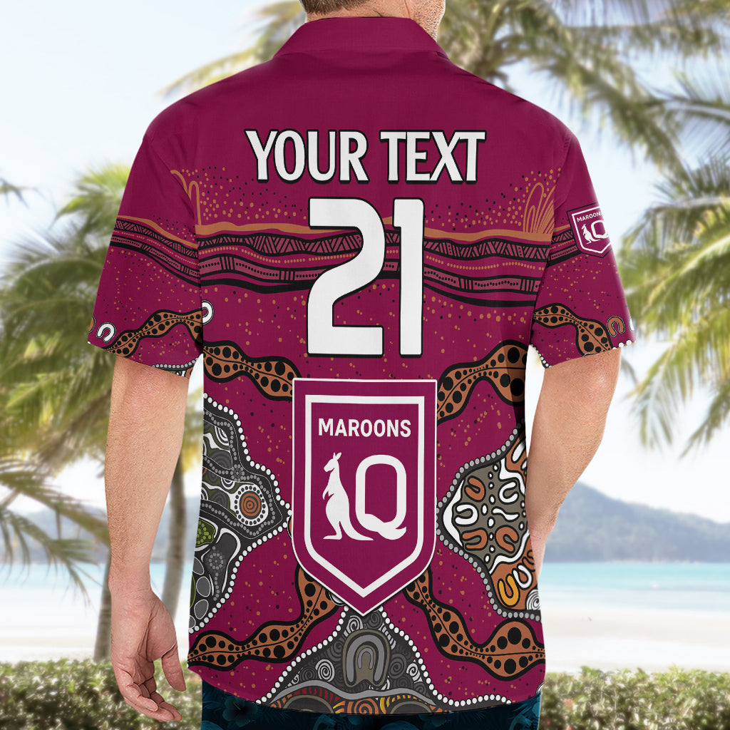 (Custom Text And Number) QLD Maroons Rugby Hawaiian Shirt Queensland Aboriginal Origin - Vibe Hoodie Shop