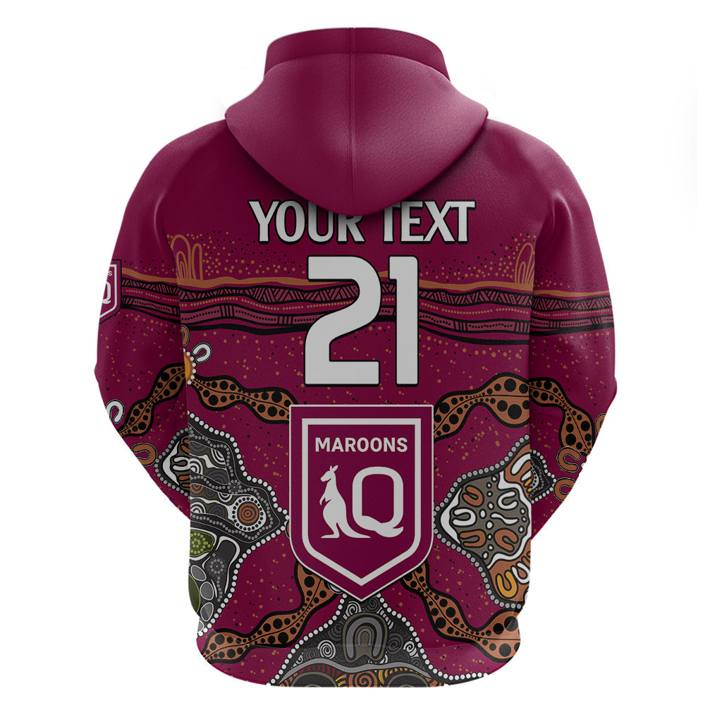 (Custom Text And Number) QLD Maroons Rugby Hoodie Queensland Aboriginal Origin LT9 - Vibe Hoodie Shop