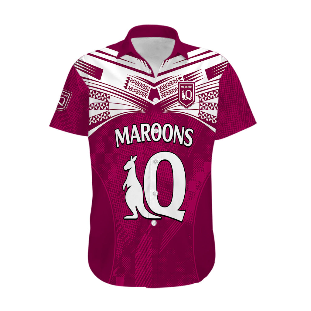 Queensland Maroon Rugby Hawaiian Shirt Origin Queensland Sporty Style - Vibe Hoodie Shop