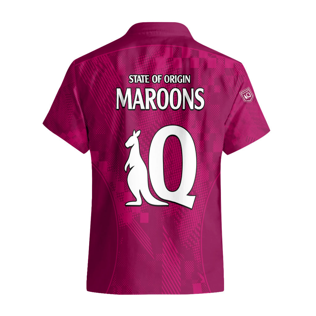 Queensland Maroon Rugby Hawaiian Shirt Origin Queensland Sporty Style - Vibe Hoodie Shop