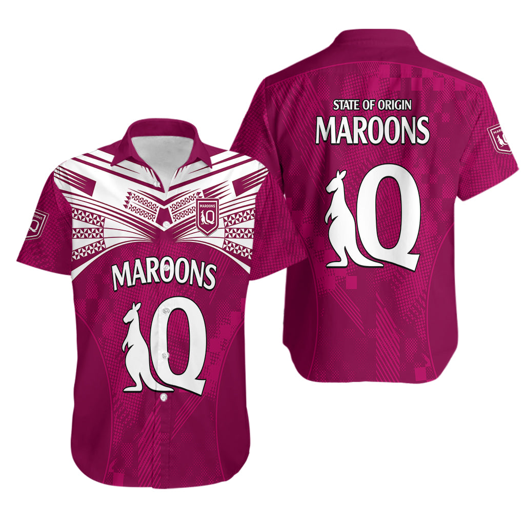 Queensland Maroon Rugby Hawaiian Shirt Origin Queensland Sporty Style - Vibe Hoodie Shop