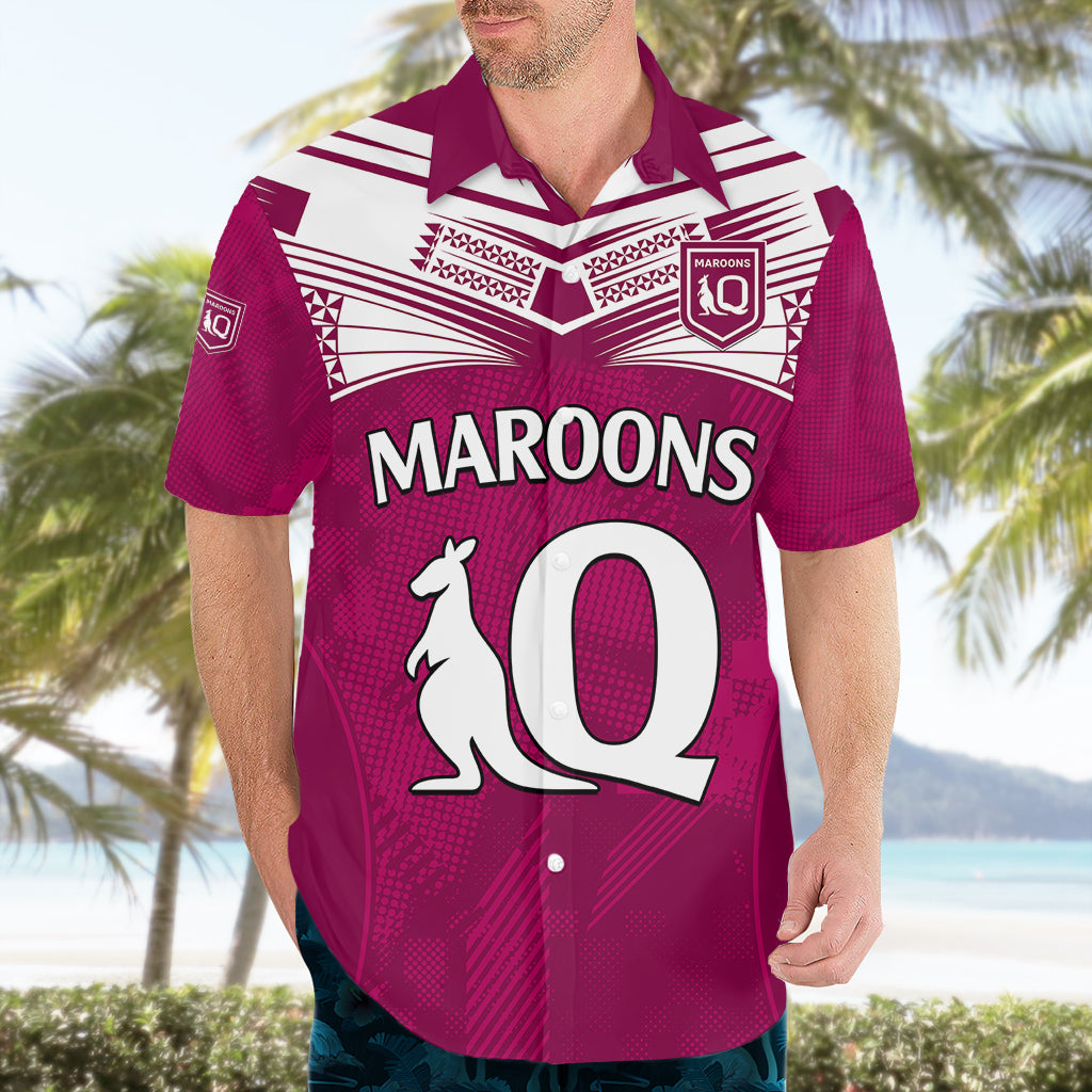 Queensland Maroon Rugby Hawaiian Shirt Origin Queensland Sporty Style - Vibe Hoodie Shop