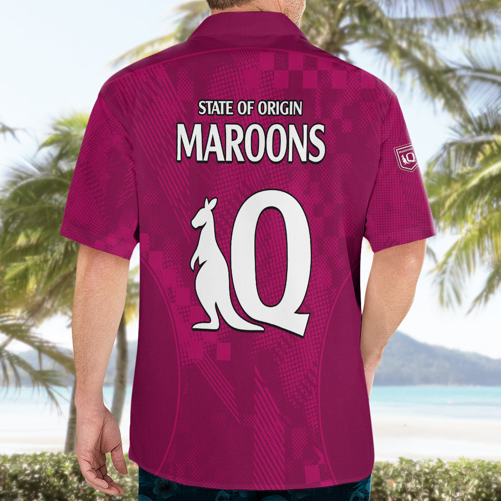 Queensland Maroon Rugby Hawaiian Shirt Origin Queensland Sporty Style - Vibe Hoodie Shop