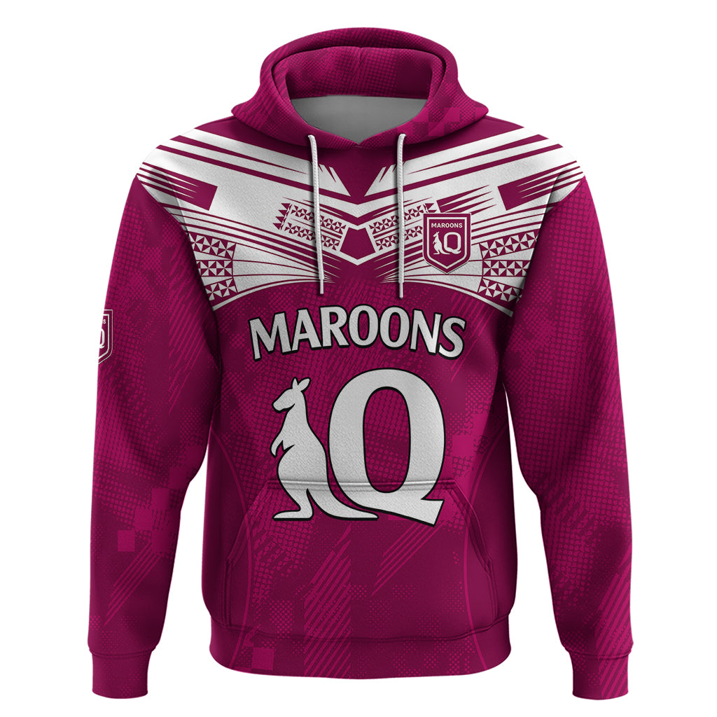 Queensland Maroon Rugby Hoodie Origin Queensland Sporty Style LT9 - Vibe Hoodie Shop