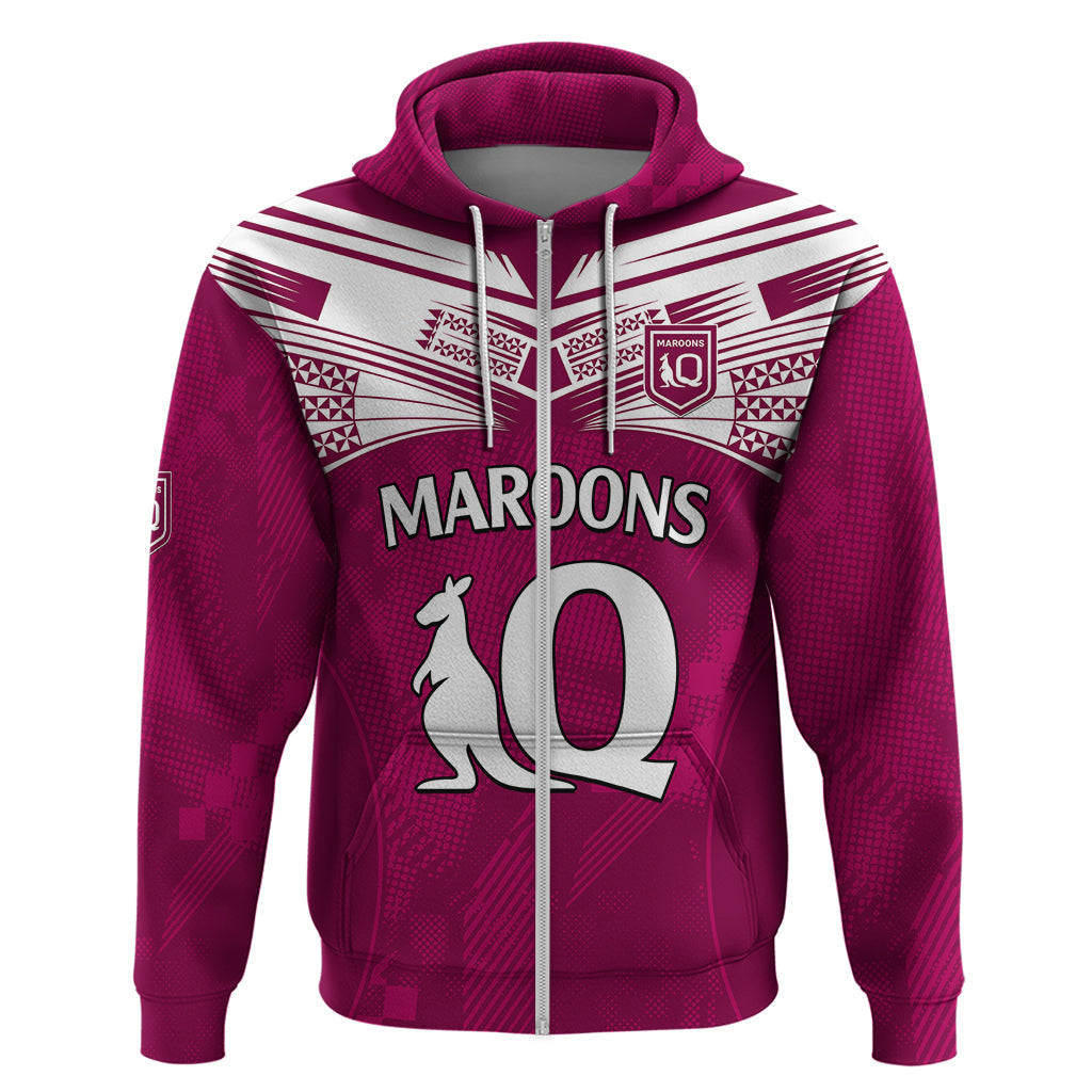 Queensland Maroon Rugby Hoodie Origin Queensland Sporty Style LT9 - Vibe Hoodie Shop