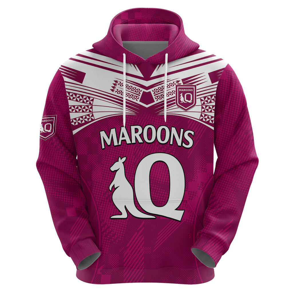 Queensland Maroon Rugby Hoodie Origin Queensland Sporty Style LT9 - Vibe Hoodie Shop
