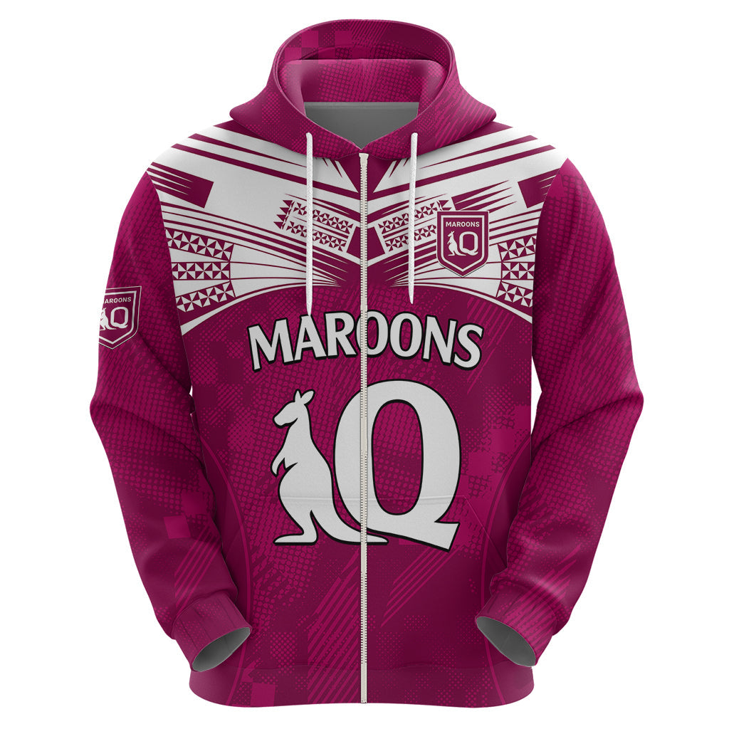 Queensland Maroon Rugby Hoodie Origin Queensland Sporty Style LT9 - Vibe Hoodie Shop