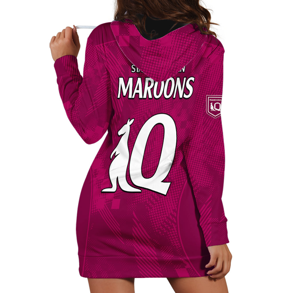 Queensland Maroon Rugby Hoodie Dress Origin Queensland Sporty Style - Vibe Hoodie Shop