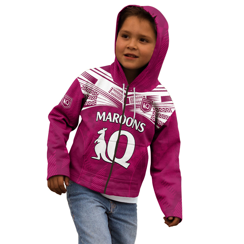 Queensland Maroon Rugby Kid Hoodie Origin Queensland Sporty Style - Vibe Hoodie Shop