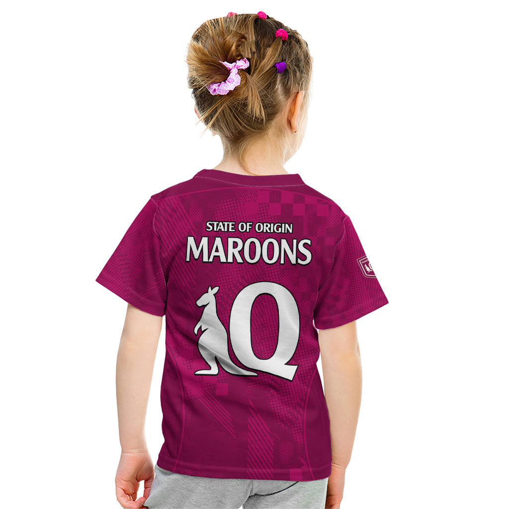 Queensland Maroon Rugby Kid T Shirt Origin Queensland Sporty Style - Vibe Hoodie Shop