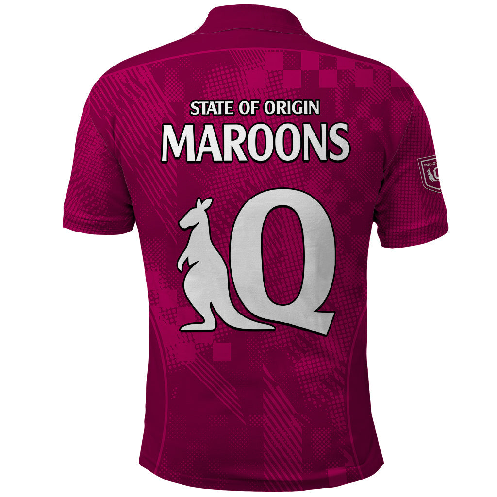 Queensland Maroon Rugby Polo Shirt Origin Queensland Sporty Style LT9 - Vibe Hoodie Shop