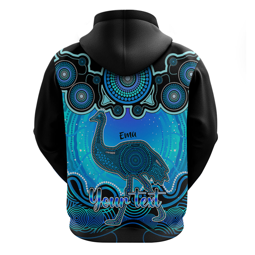Personalised Australia Aquarius Emu Zodiac Hoodie Auz Astrology Aboriginal - Aqua LT9 - Vibe Hoodie Shop