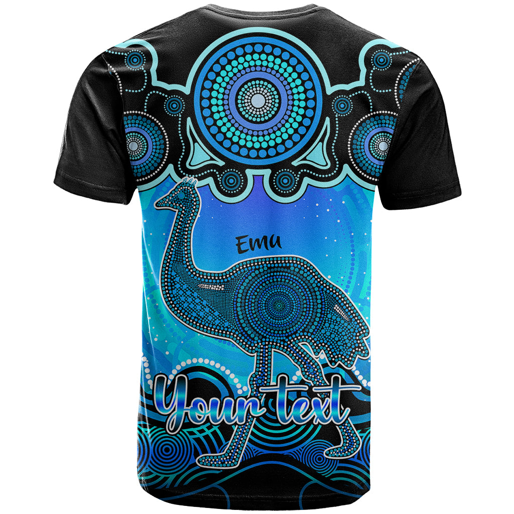 Personalised Australia Aquarius Emu Zodiac T Shirt Auz Astrology Aboriginal - Aqua LT9 - Vibe Hoodie Shop