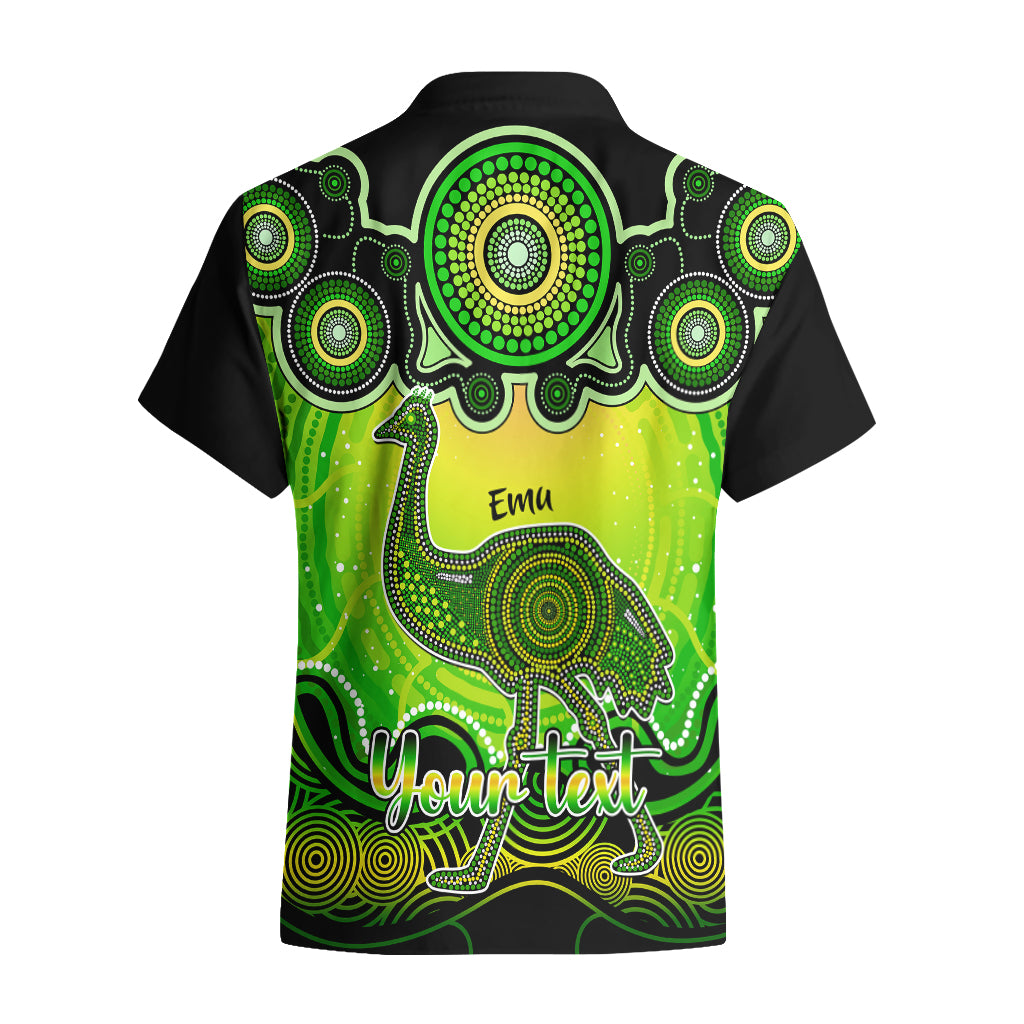 Personalised Australia Aquarius Emu Zodiac Hawaiian Shirt Auz Astrology Aboriginal - Green - Vibe Hoodie Shop