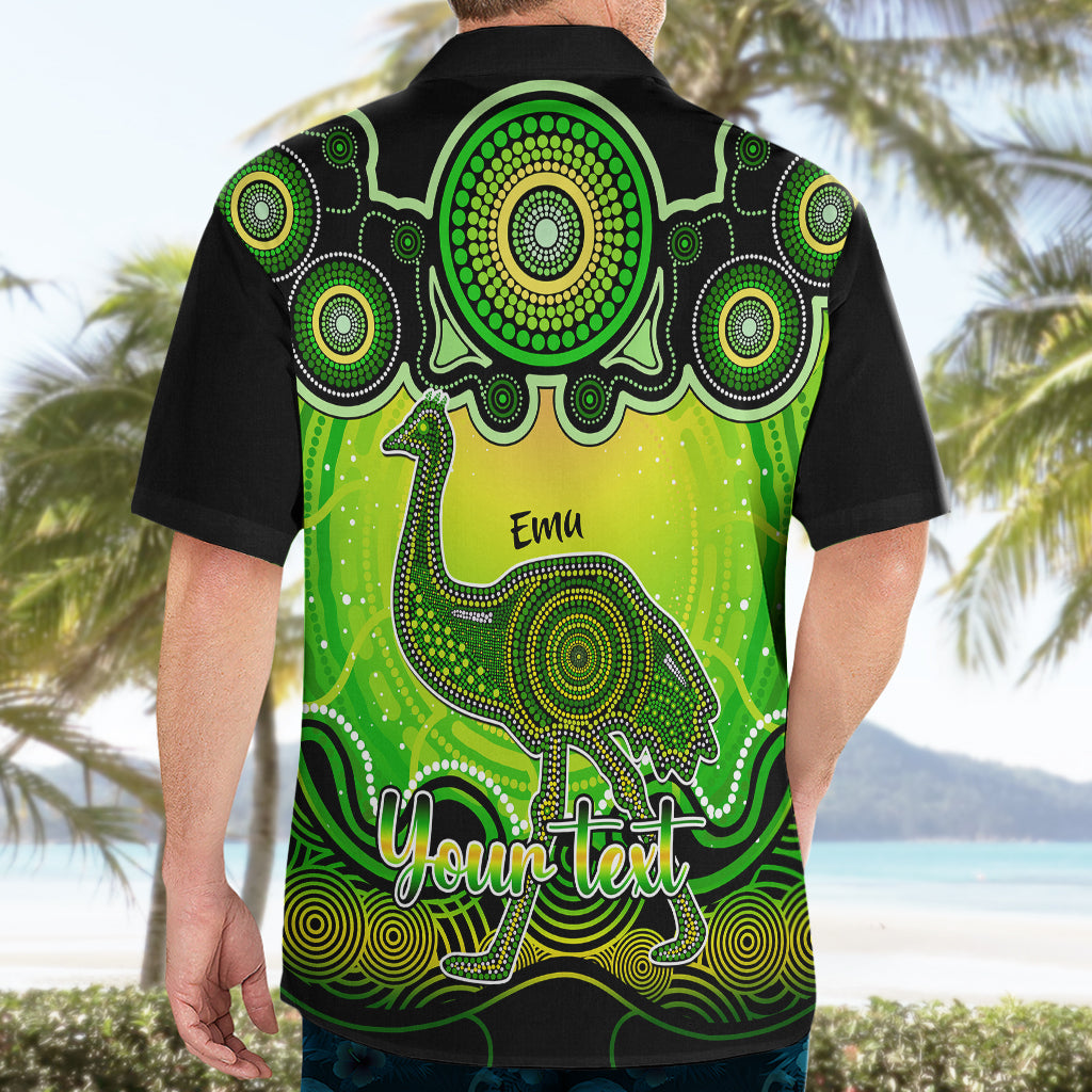 Personalised Australia Aquarius Emu Zodiac Hawaiian Shirt Auz Astrology Aboriginal - Green - Vibe Hoodie Shop