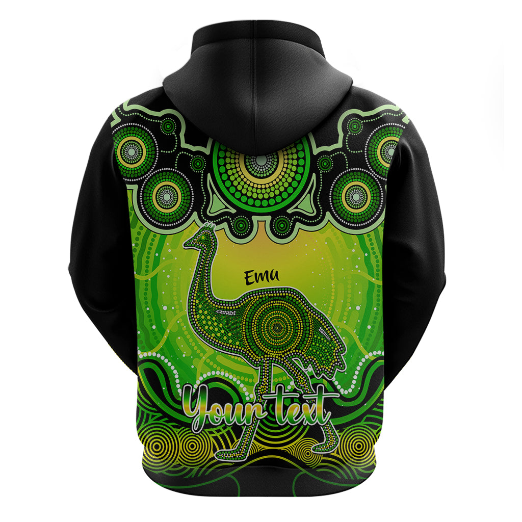 Personalised Australia Aquarius Emu Zodiac Hoodie Auz Astrology Aboriginal - Green LT9 - Vibe Hoodie Shop
