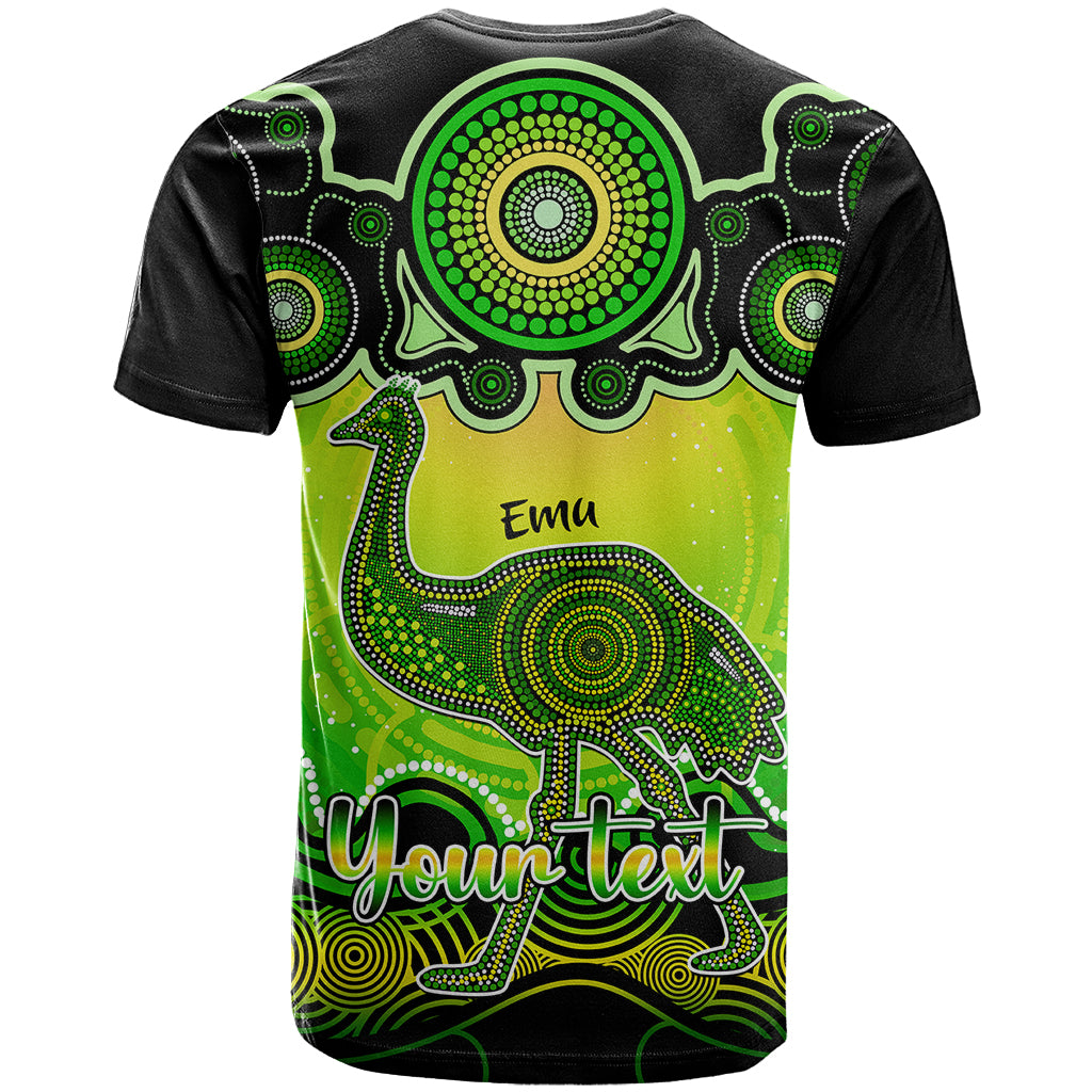 Personalised Australia Aquarius Emu Zodiac T Shirt Auz Astrology Aboriginal - Green LT9 - Vibe Hoodie Shop