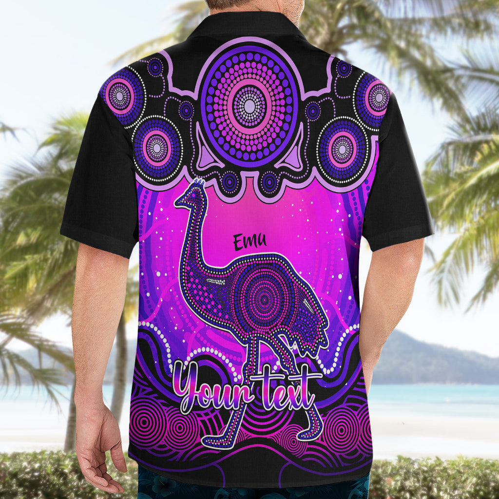Personalised Australia Aquarius Emu Zodiac Hawaiian Shirt Auz Astrology Aboriginal - Magenta - Vibe Hoodie Shop