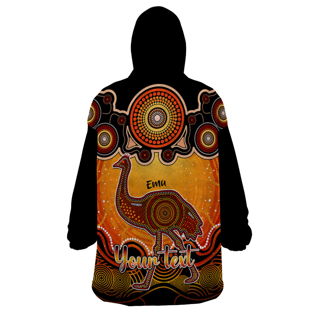 Personalised Australia Aquarius Emu Zodiac Wearable Blanket Hoodie Auz Astrology Aboriginal - Red - Vibe Hoodie Shop