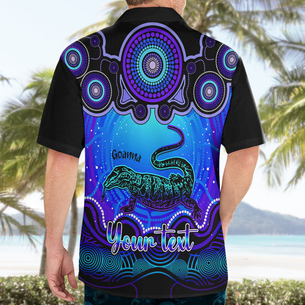 Personalised Australia Capricorn Goanna Zodiac Hawaiian Shirt Auz Astrology Aboriginal - Blue - Vibe Hoodie Shop