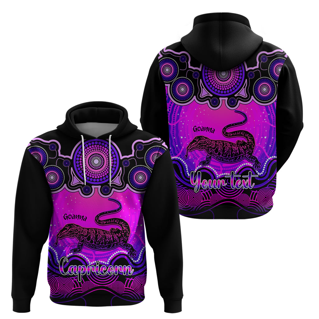 Personalised Australia Capricorn Goanna Zodiac Hoodie Auz Astrology Aboriginal - Magenta LT9 - Vibe Hoodie Shop