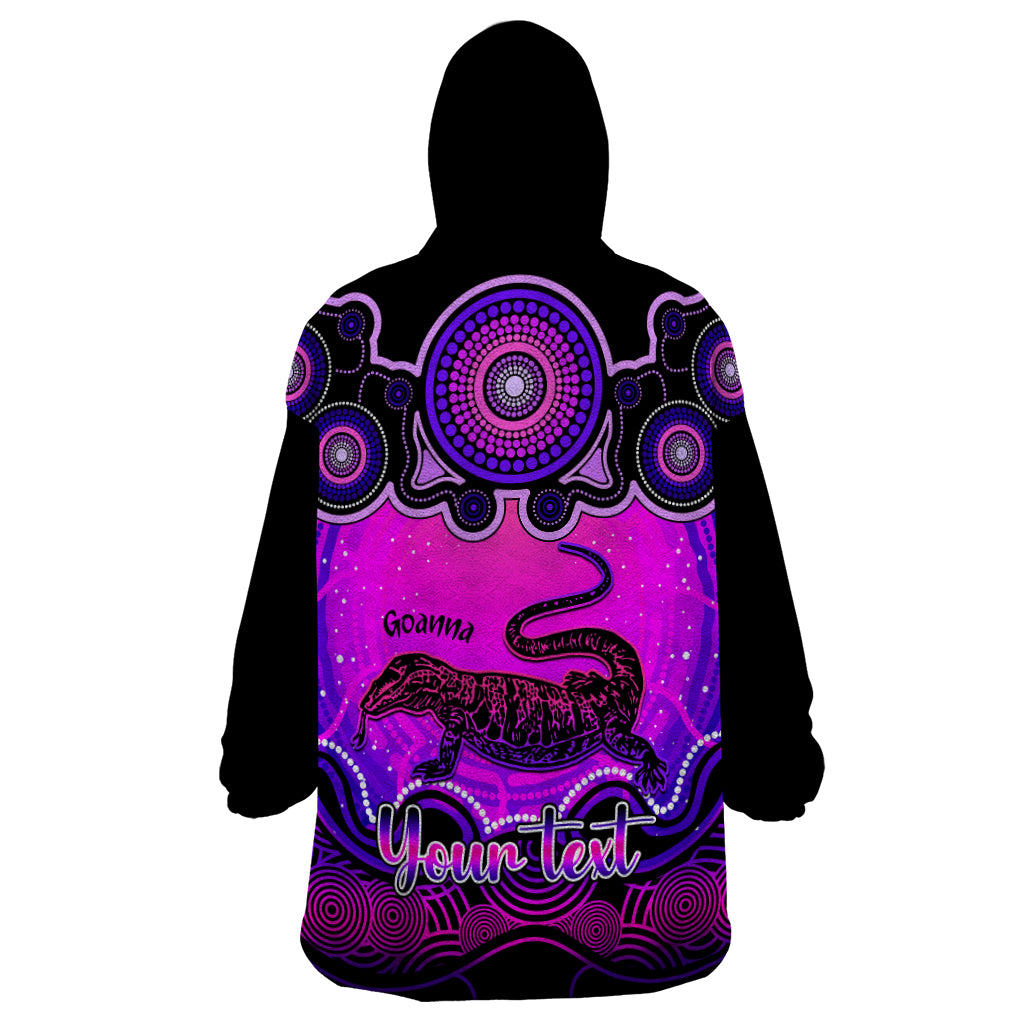 Personalised Australia Capricorn Goanna Zodiac Wearable Blanket Hoodie Auz Astrology Aboriginal - Magenta - Vibe Hoodie Shop