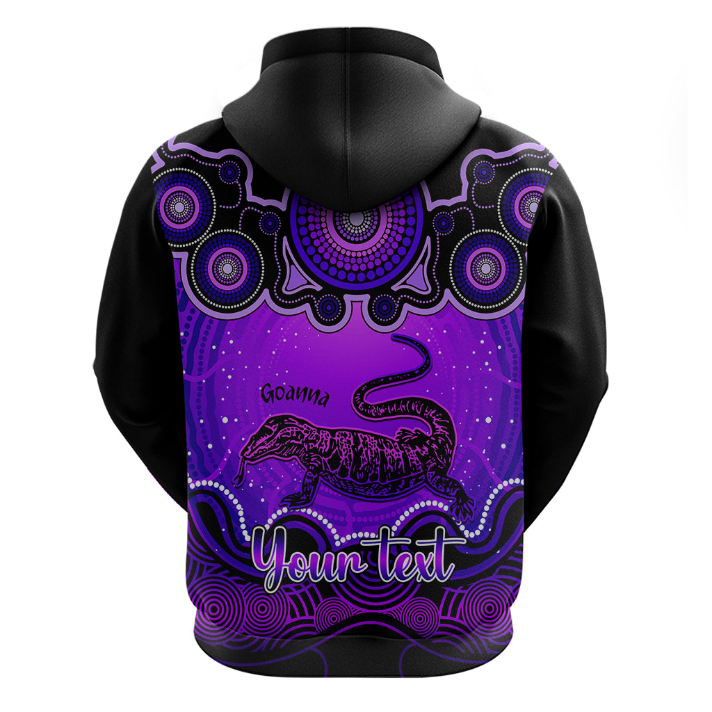 Personalised Australia Capricorn Goanna Zodiac Hoodie Auz Astrology Aboriginal - Purple LT9 - Vibe Hoodie Shop