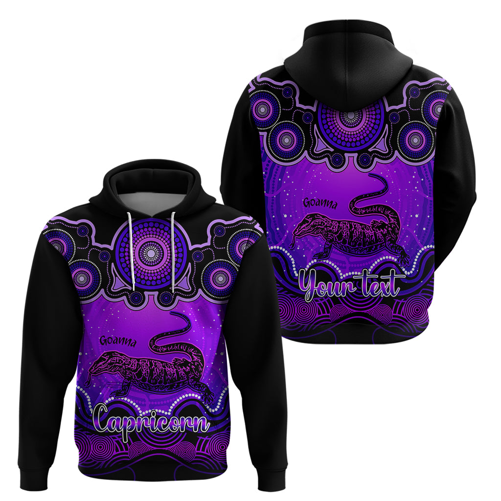 Personalised Australia Capricorn Goanna Zodiac Hoodie Auz Astrology Aboriginal - Purple LT9 - Vibe Hoodie Shop