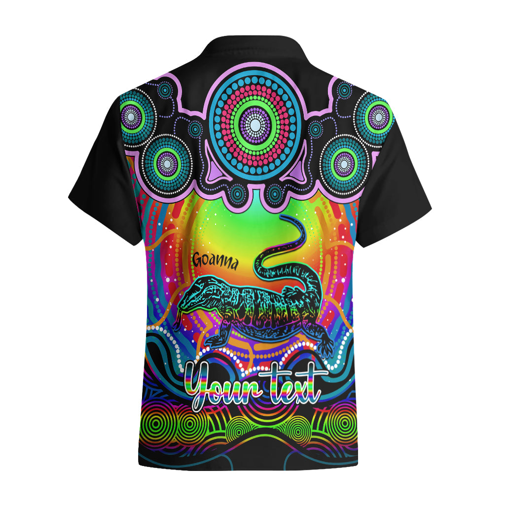 Personalised Australia Capricorn Goanna Zodiac Hawaiian Shirt Auz Astrology Aboriginal - Rainbow - Vibe Hoodie Shop