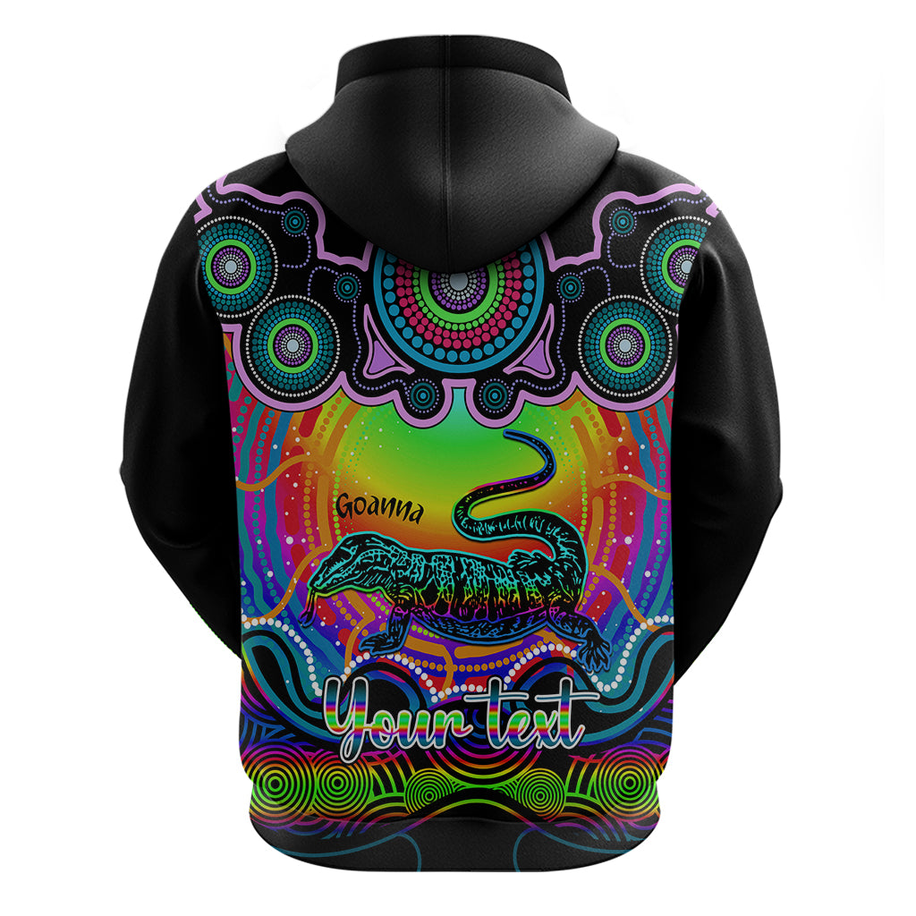 Personalised Australia Capricorn Goanna Zodiac Hoodie Auz Astrology Aboriginal - Rainbow LT9 - Vibe Hoodie Shop